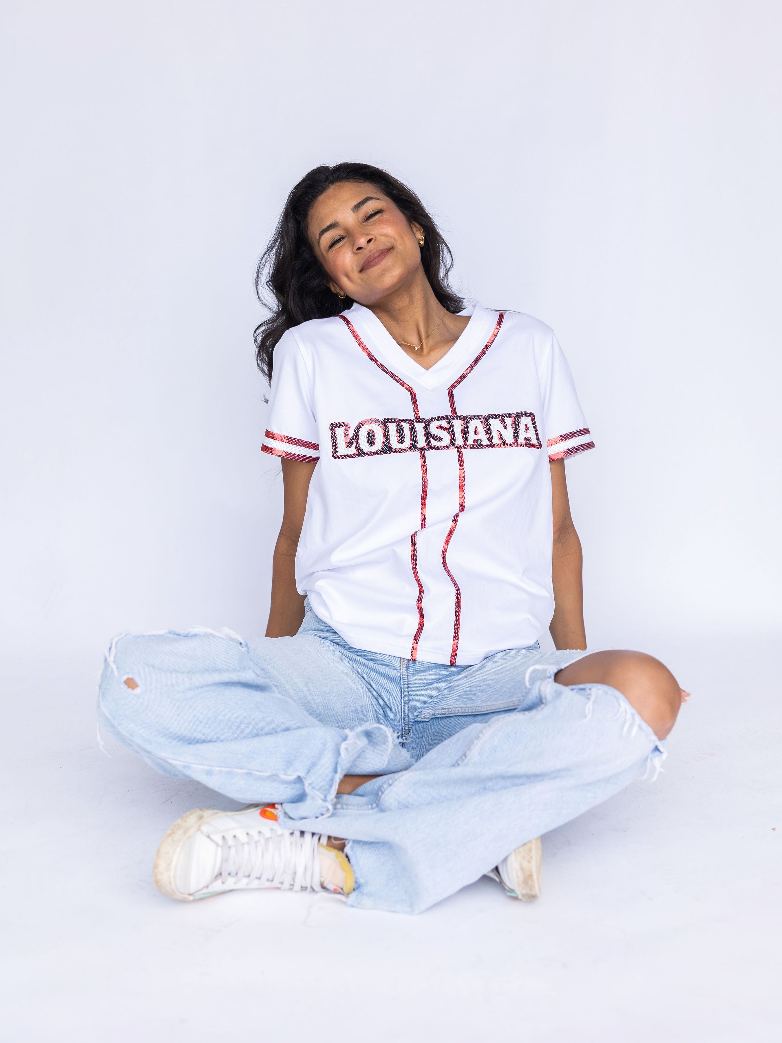 Sparkle Slugger Louisiana Jersey Tee - Ragin Cajuns
