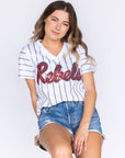 Pinstripe Rebels Baseball Slugger