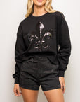 Black on Black Fleur De Lis Sweatshirt