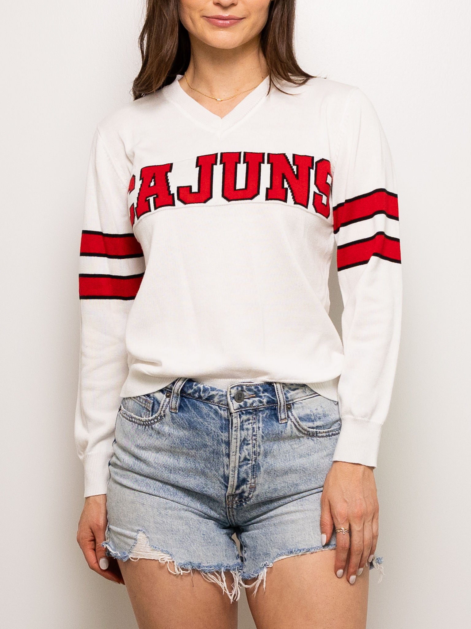 CAJUNS White Jersey Sweater