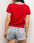 Rebs short sleeve sweater- Red