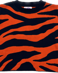 TIGER STRIPE KNIT CROP- ORANGE AND NAVY