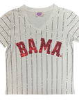 Sparkle Slugger Bama Pinstripe Jersey Tee