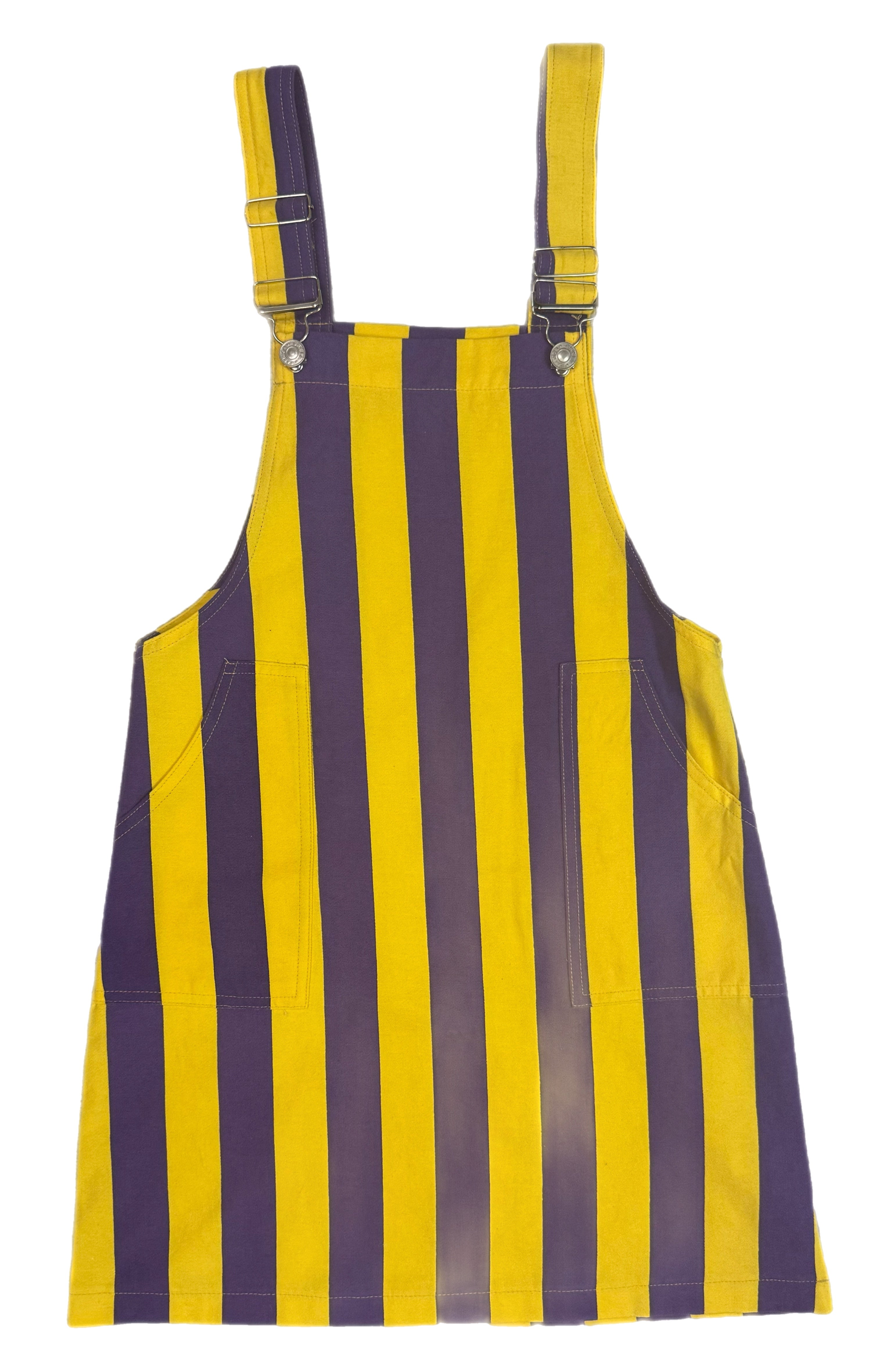 Blue and gold fashion striped overalls