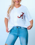 Pinstripe Alabama Baseball uniform