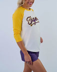 LSU "Tigers" Yellow Raglan Tee