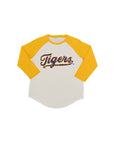 LSU "Tigers" Yellow Raglan Tee