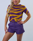 Tiger Stripes Knit Crop