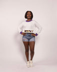 Bedazzled WIN Crop Sweater - Sparkle City Co