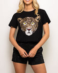 Black Jaguar Head Tee - Sparkle City Co