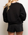 Black on Black Fleur De Lis Sweatshirt - Sparkle City Co