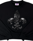 Black on Black Fleur De Lis Sweatshirt - Sparkle City Co