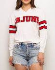 CAJUNS White Jersey Sweater - Sparkle City Co