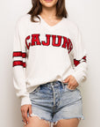 CAJUNS White Jersey Sweater - Sparkle City Co