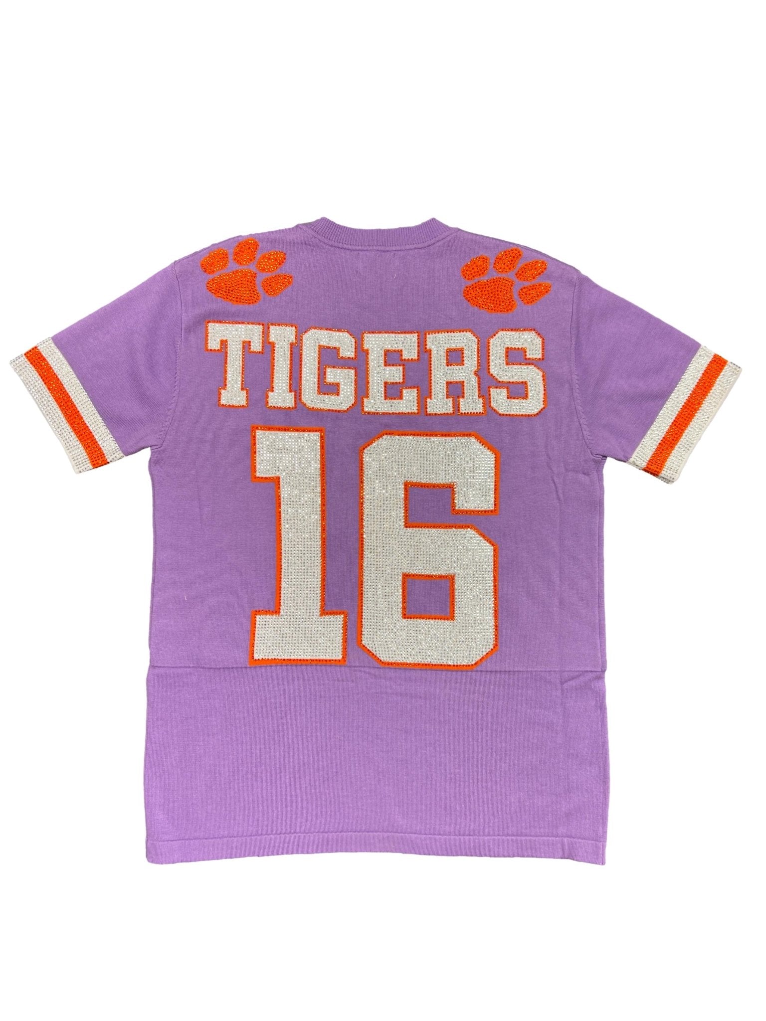 Clemson KNIT JERSEY DRESS- Orange & Purple – Sparkle City Co