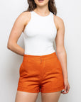 Dazzle In Denim Shorts | Orange - Sparkle City Co