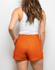 Dazzle In Denim Shorts | Orange - Sparkle City Co
