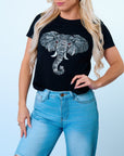 Elephant Head Tee | Black - Sparkle City Co