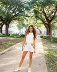 FLEUR DE LIS TANK DRESS White - Sparkle City Co
