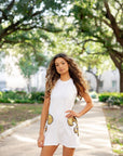 FLEUR DE LIS TANK DRESS White - Sparkle City Co
