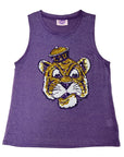 GLITTER RETRO LOGO TANK - LSU - Sparkle City Co