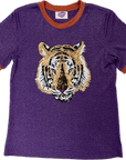 Glitter Tiger Tee - Purple and Orange - Sparkle City Co