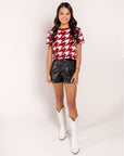 HOUNDSTOOTH KNIT CROP - Sparkle City Co