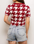 HOUNDSTOOTH KNIT CROP - Sparkle City Co