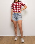 HOUNDSTOOTH KNIT CROP - Sparkle City Co