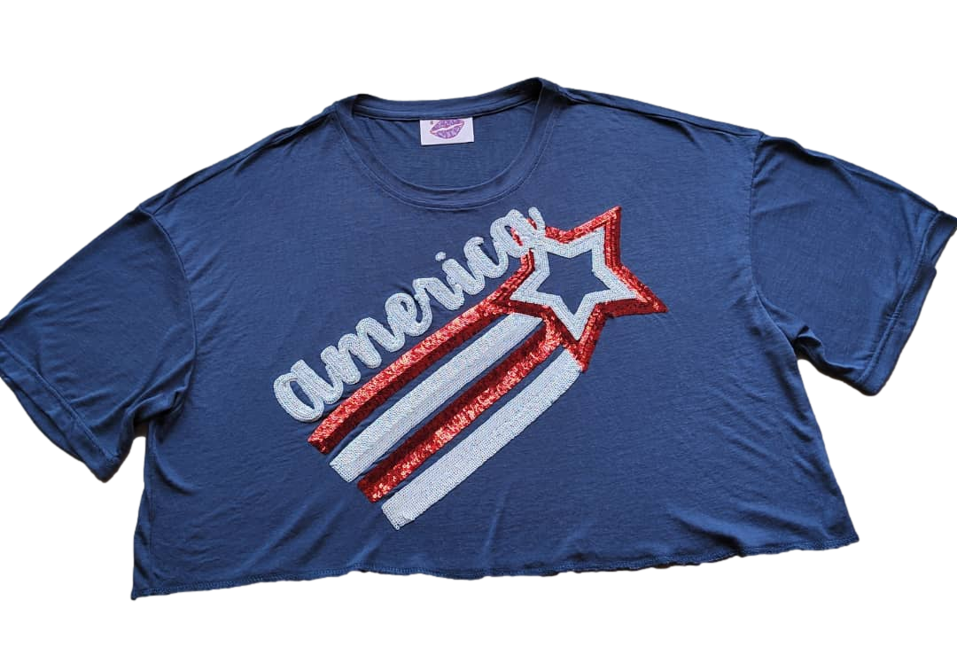 Lightweight America Crop Top Sparkle City Co