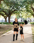 Knit Jersey Dress- Black & Gold - Sparkle City Co