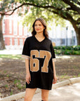 Knit Jersey Dress- Black & Gold - Sparkle City Co