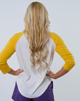 LSU "Tigers" Yellow Raglan Tee - Sparkle City Co