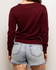Mega Bulldog Sequin Sweater - Maroon - Sparkle City Co