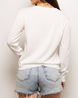 Mega Bulldog Sequin Sweater White - Sparkle City Co