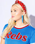REBS Short Sleeve Sweater - Powder Blue - Sparkle City Co