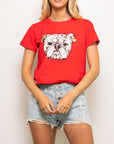 Red Bulldog Head tee - Sparkle City Co
