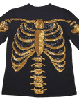 Sparkly Skeleton Tee - Black and Gold - Sparkle City Co