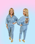 TIGER DENIM JUMPSUIT