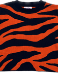 TIGER STRIPE KNIT CROP - ORANGE AND NAVY - Sparkle City Co