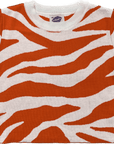 TIGER STRIPE KNIT CROP - ORANGE AND WHITE - Sparkle City Co