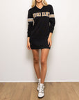 WHO DAT Black Sweater Dress - Sparkle City Co