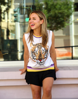 Mega Mike Thin Knit Sweater Tank White