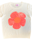Short Sleeve Lightweight Disco Flower Sweater