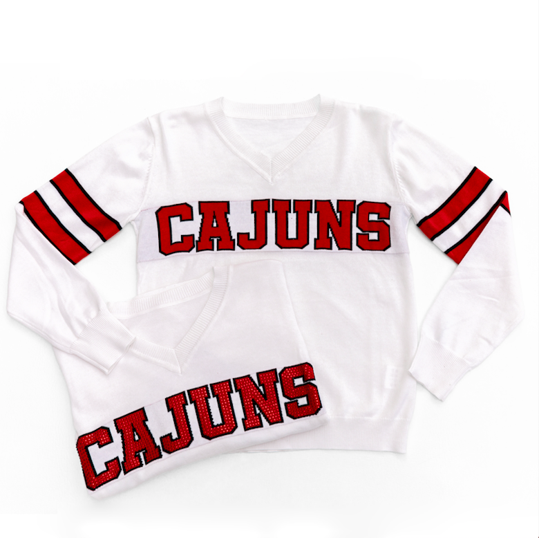 CAJUNS White Jersey Sweater