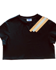 Black and Gold shoulder stripe crop