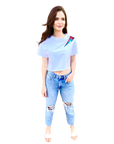 Blue and Red lightening bolt crop
