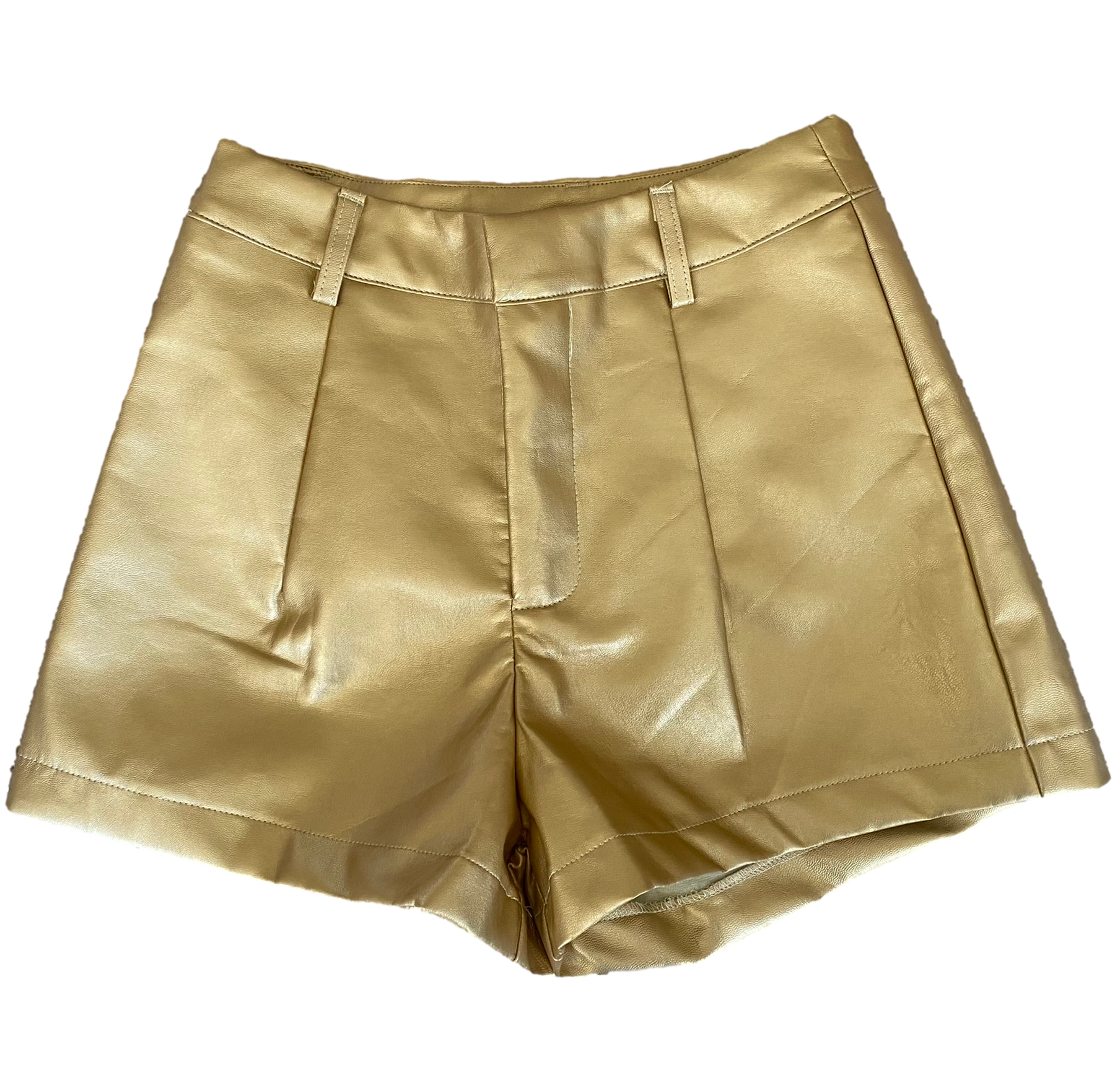 Vegan Leather Shorts | GOLD