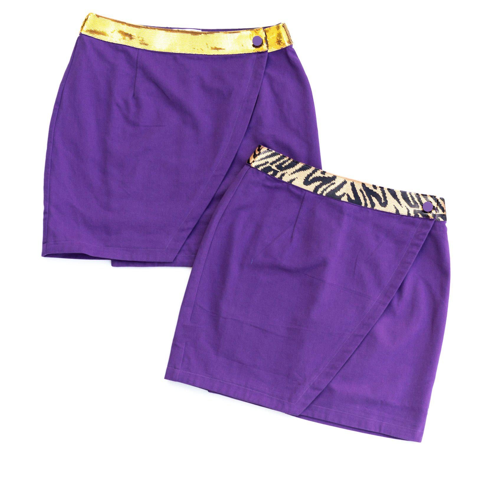 WINNING Wrap Skirt Purple/Tiger Sequins