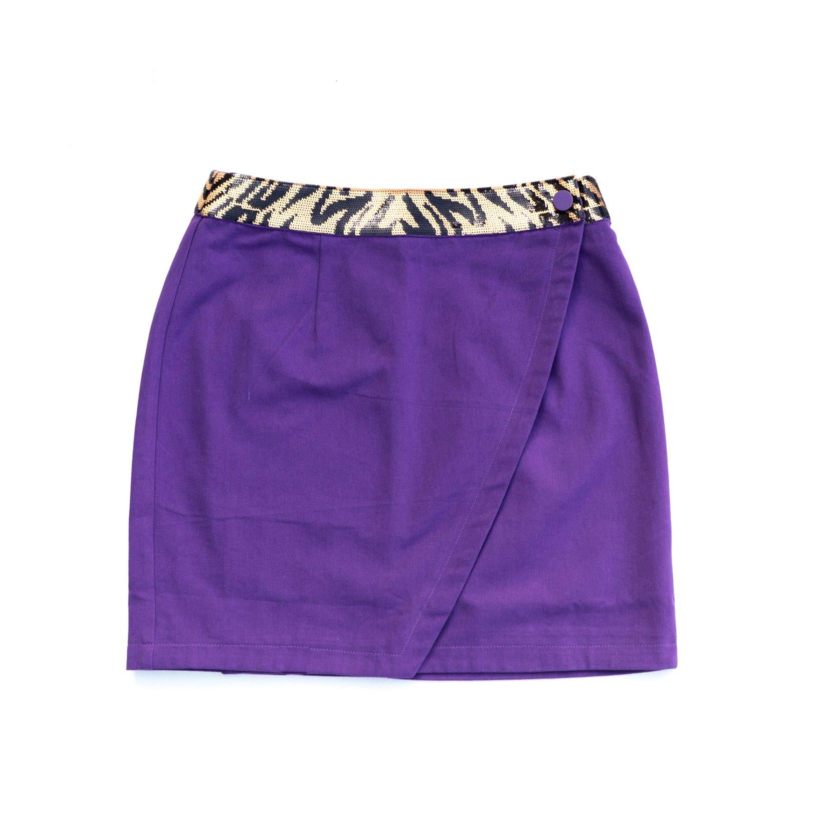 WINNING Wrap Skirt Purple/Tiger Sequins